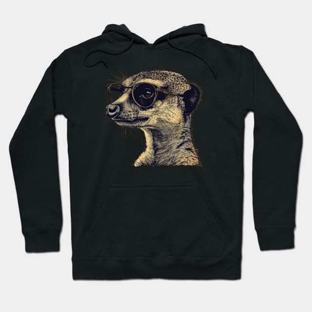 Meerkat Maven: The Spectacled Savvy Tee Hoodie by Carnets de Turig